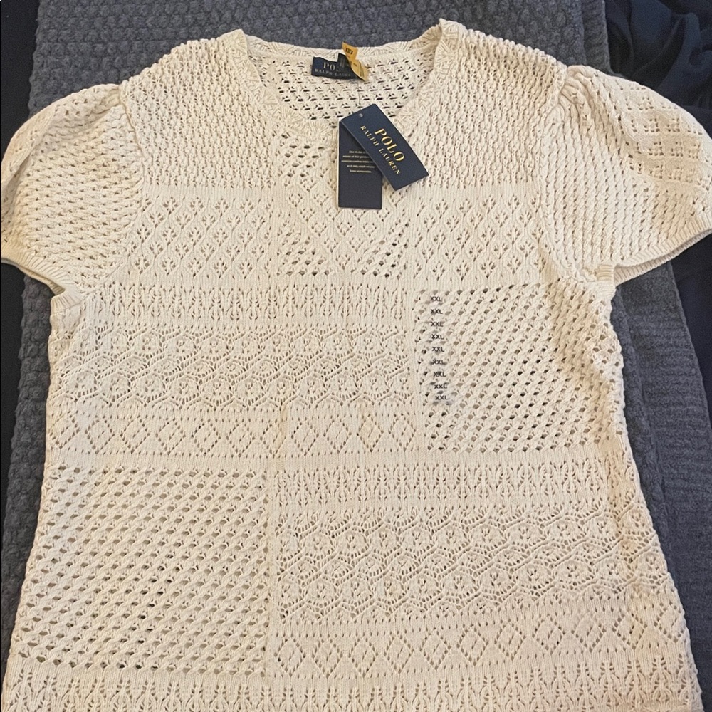 Ralph Lauren Ivory Textured Knit Top